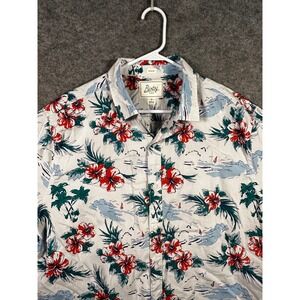 Bixby Nomad Mens XL Floral Palm Tree‎ Print Short Sleeve Button Up Shirt